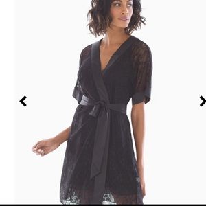 SOMA size Large Gorgeous Lace Black Wrap Robe NEW
